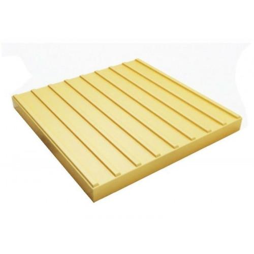 Тактильная плитка с продольными рифами 400x400x40 желтая